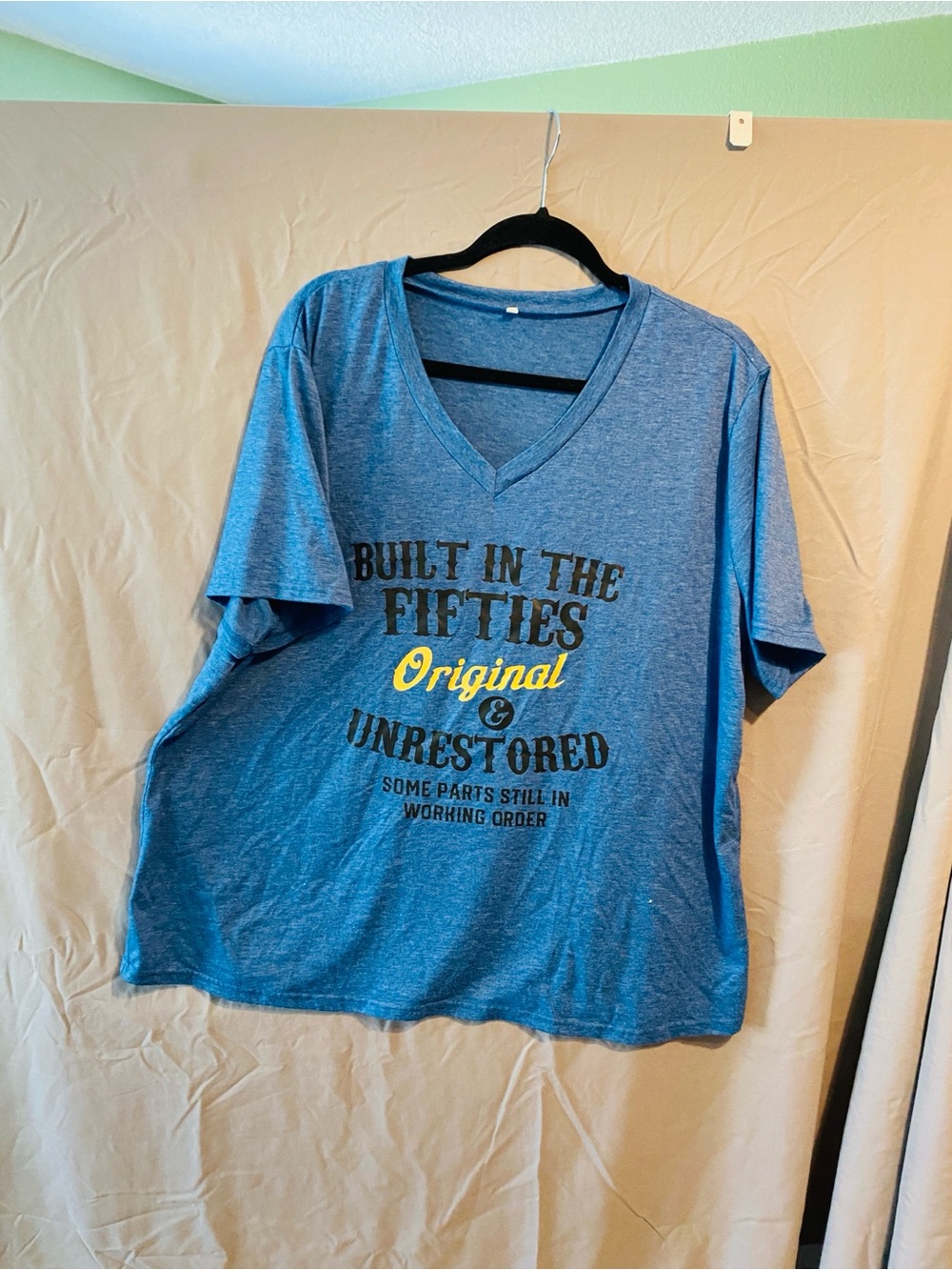 Built in the Fifties Original Unrestored Blue V-Neck Tee